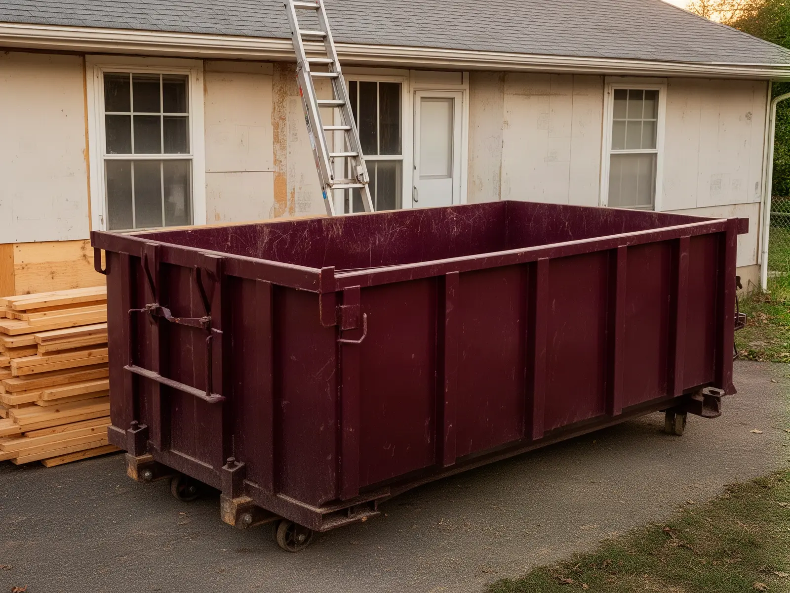 Roll-off dumpster from Vann's Dumpster Rental in West Dundee, IL
